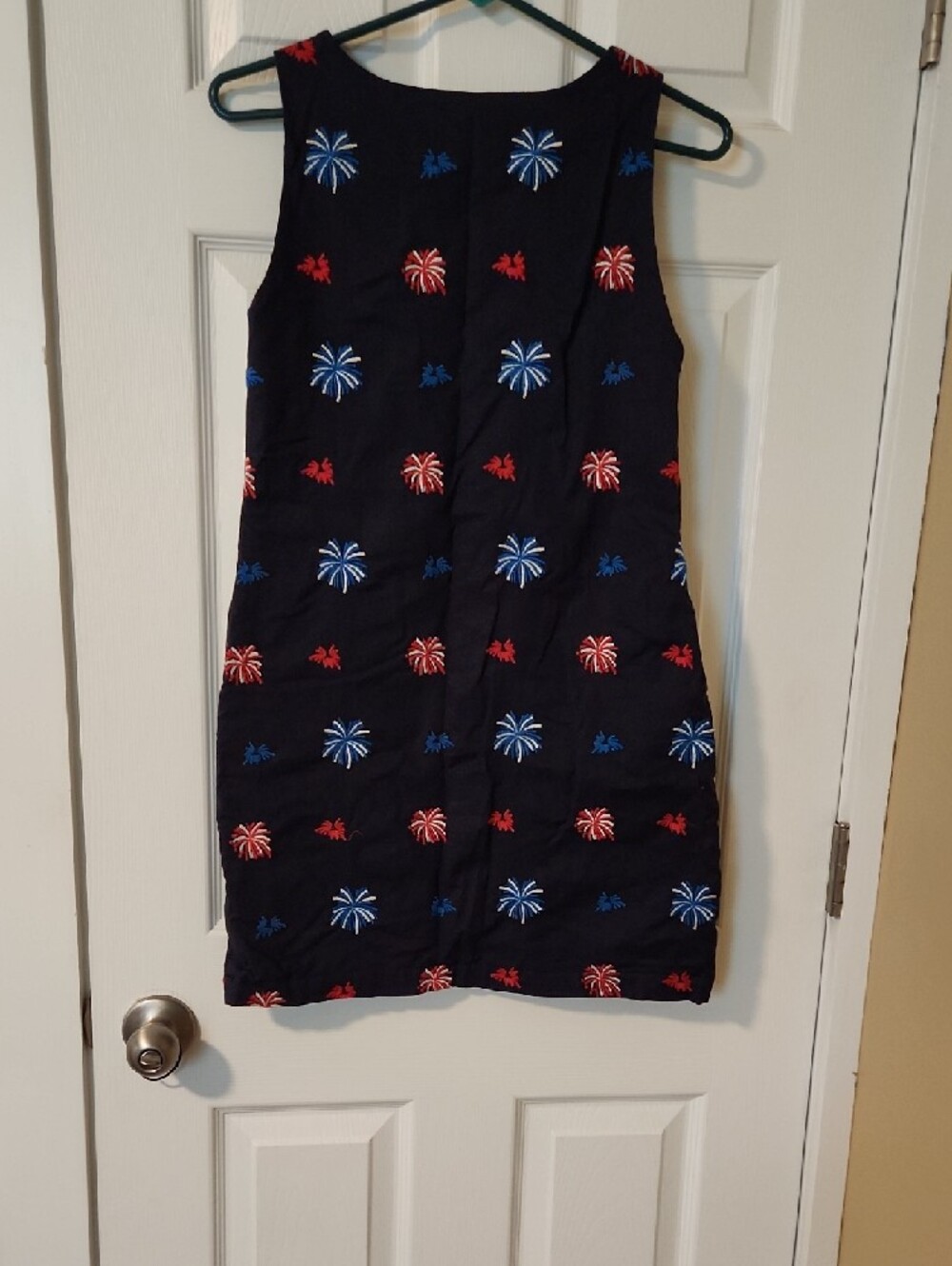 Kiel James Patrick Navy Top with Red, Blue and White Embroidery - Picture 2 of 6
